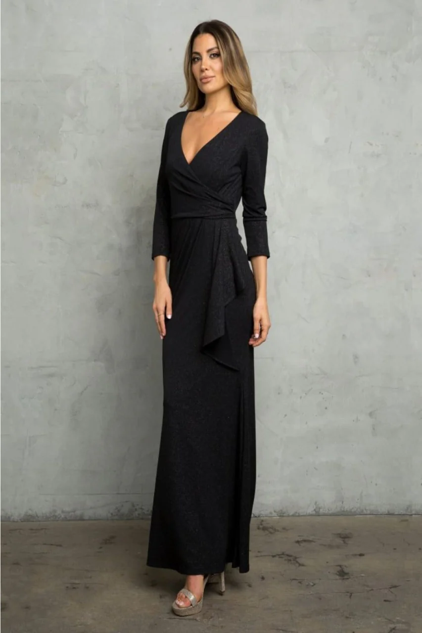 V-Neck 3/4 Sleeve MOB Formal Dress - Image 14