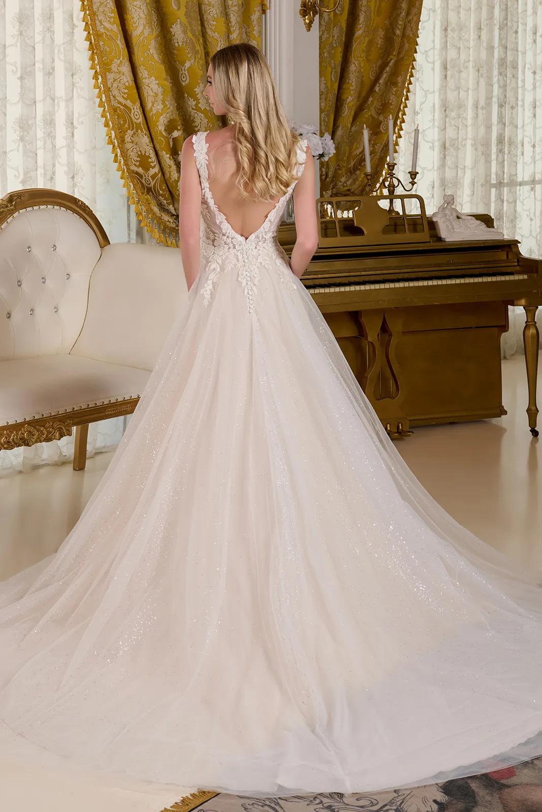 V-Neck A-line Bridal Gown by Elizabeth KGL3661 - Image 2