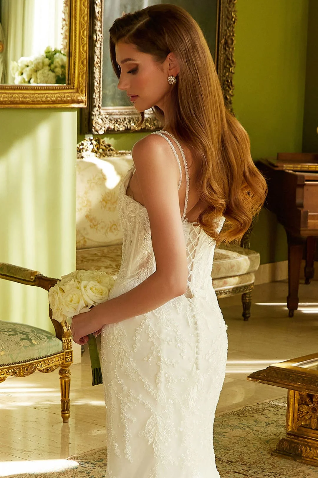 V-Neck Mermaid Bridal Gown by GLS Gloria GL3531 - Image 4