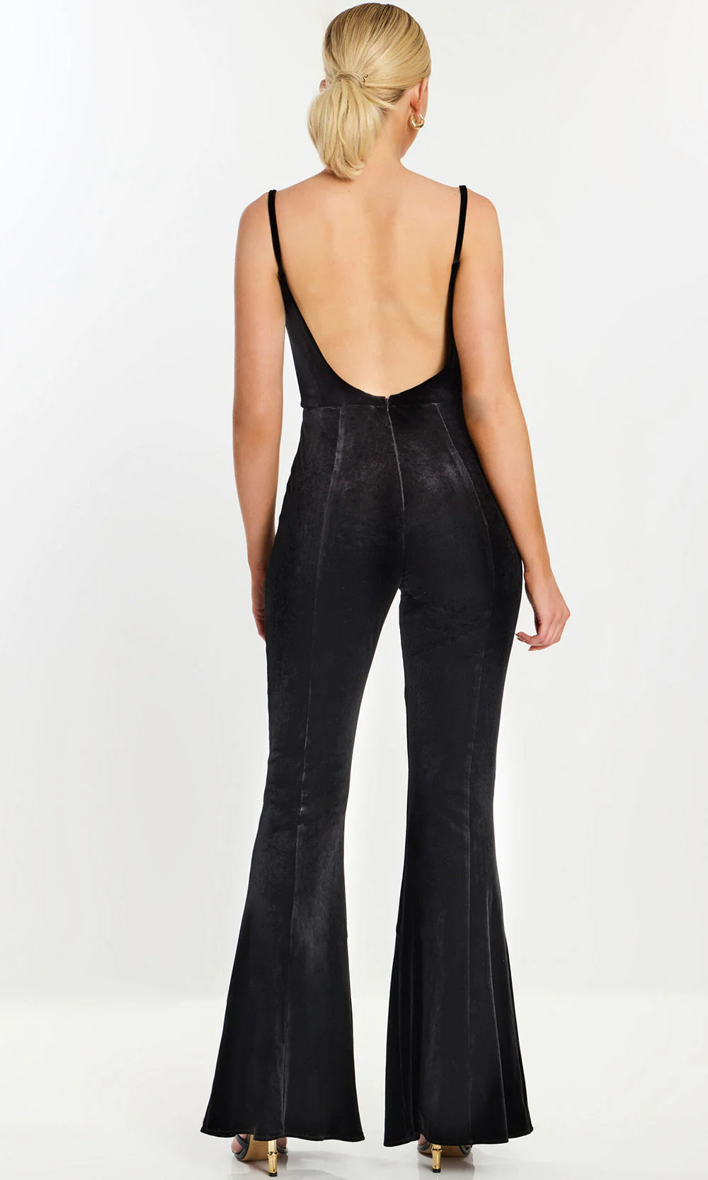 Velvet Plunging Neck Jumpsuit by Jovani 42393 - Image 2