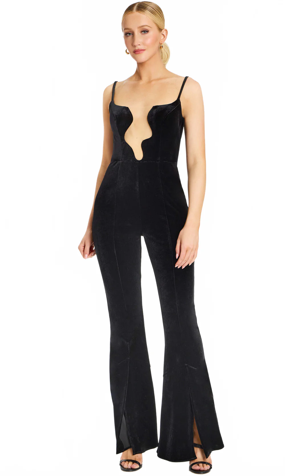 Velvet Plunging Neck Jumpsuit by Jovani 42393 - Image 9