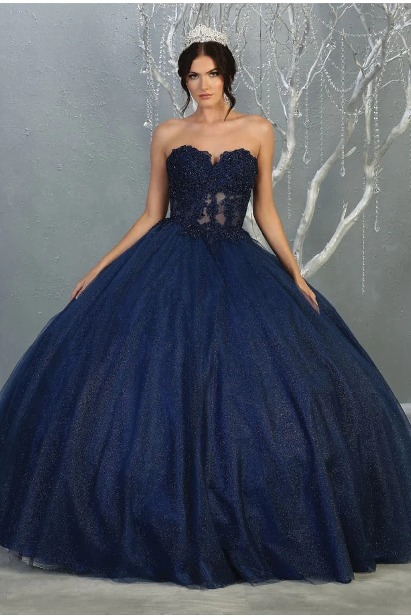 Quinceanera Dress Ball Gown Bolero Glitter Style - Image 14