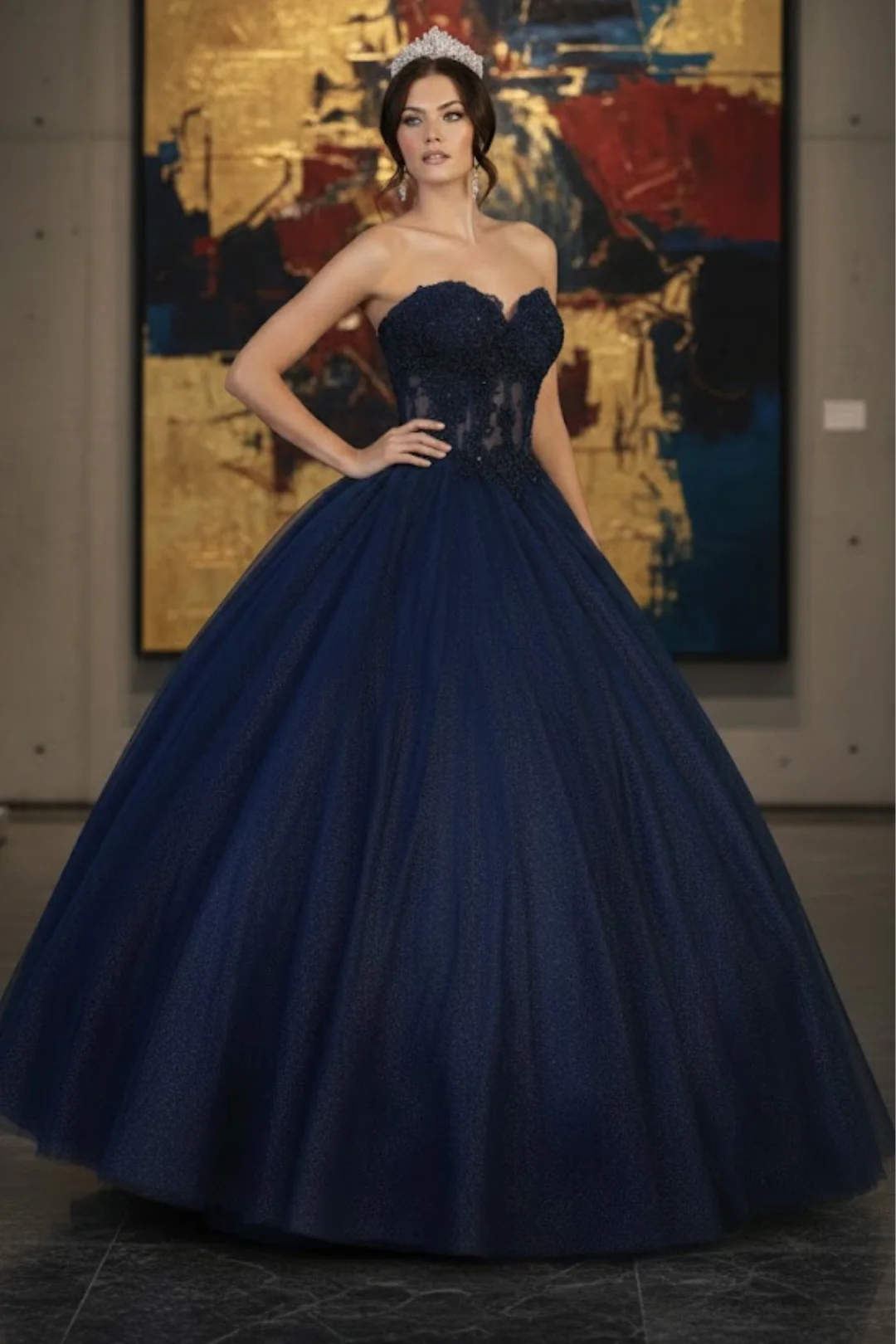 Quinceanera Dress Ball Gown Bolero Glitter Style - Image 3