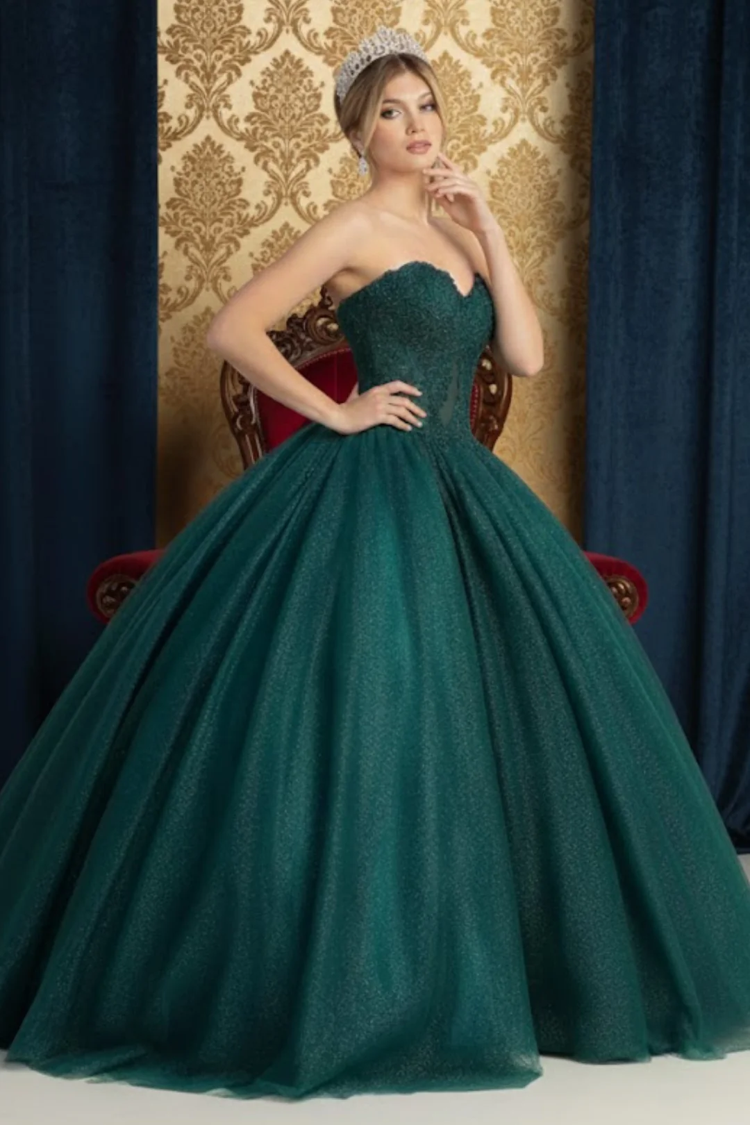 Quinceanera Dress Ball Gown Bolero Glitter Style - Image 4
