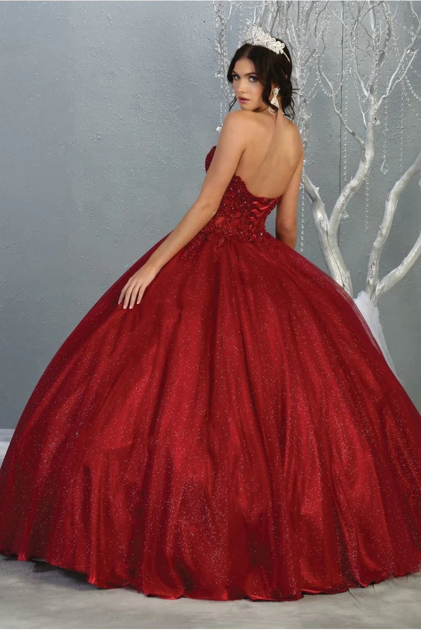 Quinceanera Dress Ball Gown Bolero Glitter Style - Image 13