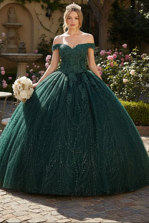 Sweet 16 Birthday Party Dress in Hunter Green Style LK153 Ball Gown