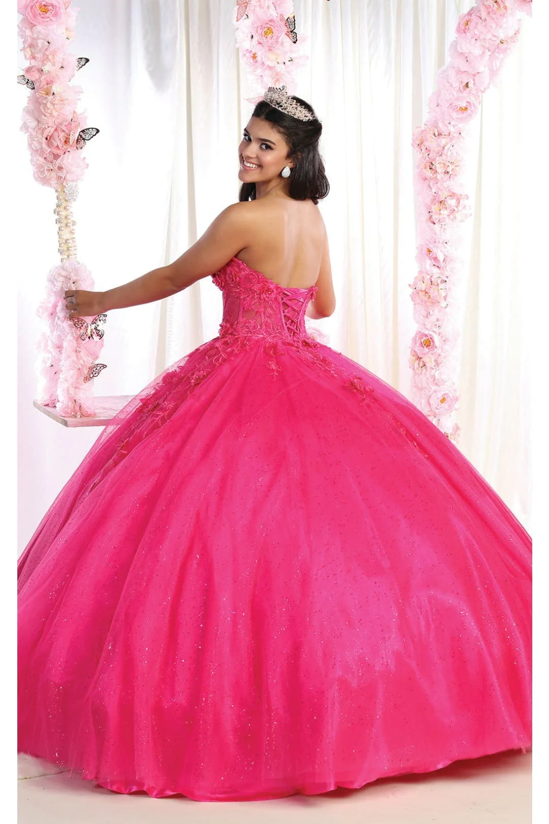 Sweet 16 Birthday Party Dress in Fuchsia Style LK188 Ball Gown - Image 2