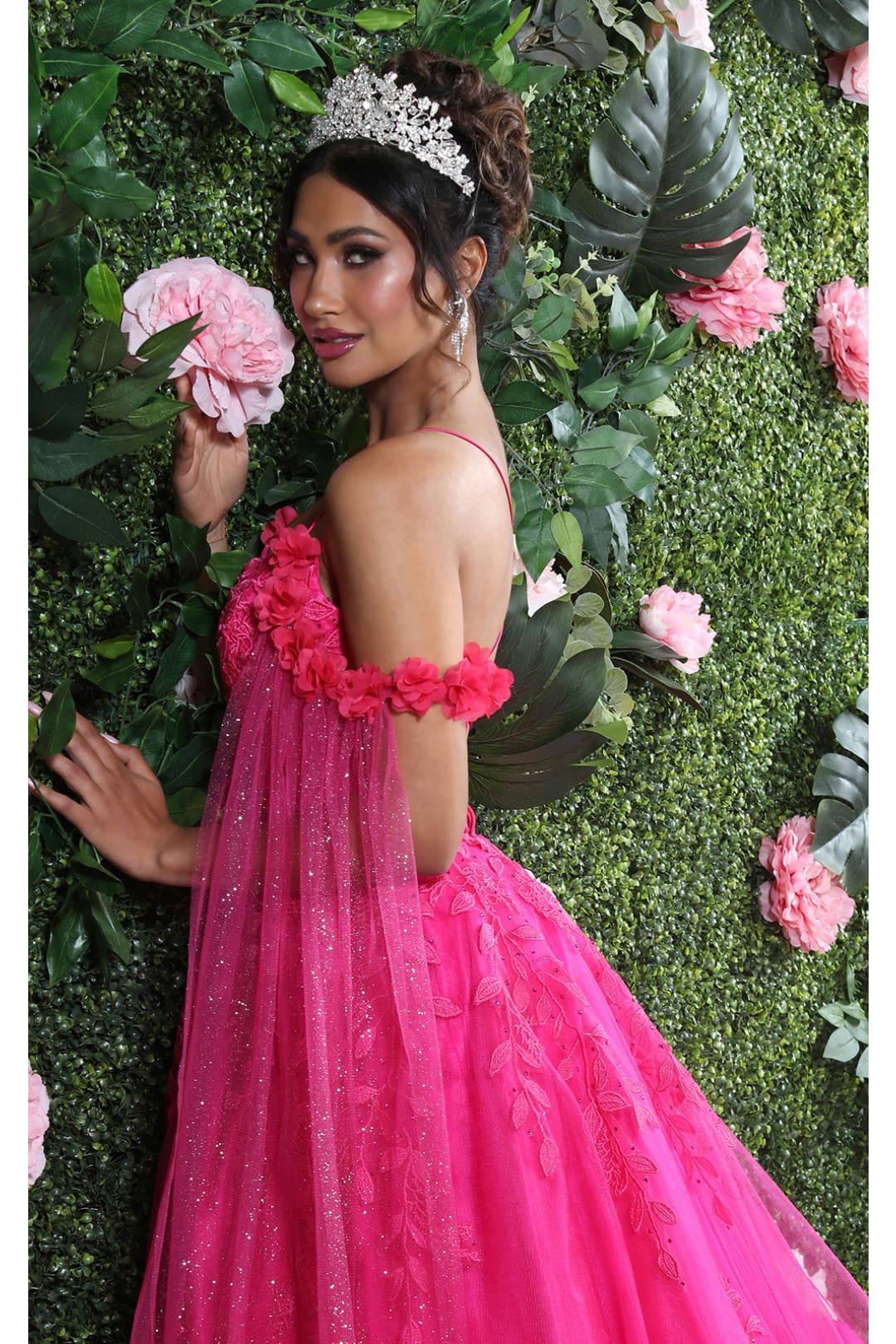Quinceanera Dress Ball Gown Cape Sleeve Pageant Style by Layla K LK191 - Image 5