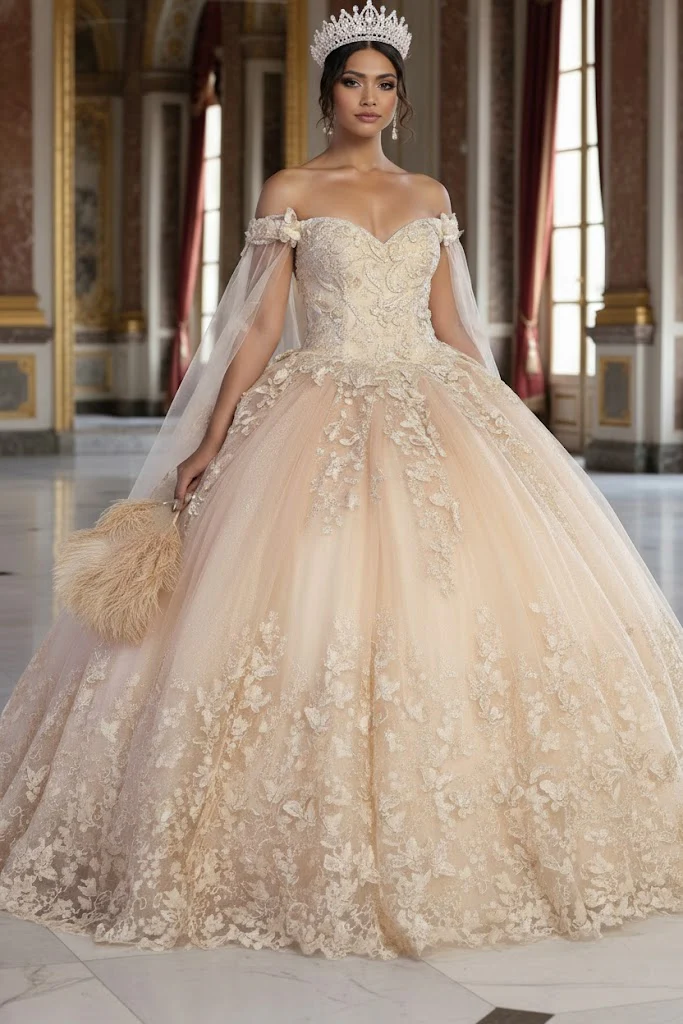 Layla K LK236 Sweetheart Lace up Back 3D Embellished Quince Gown - Image 4