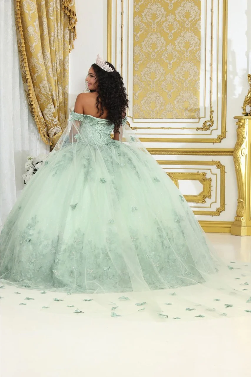 Layla K LK236 Sweetheart Lace up Back 3D Embellished Quince Gown - Image 11