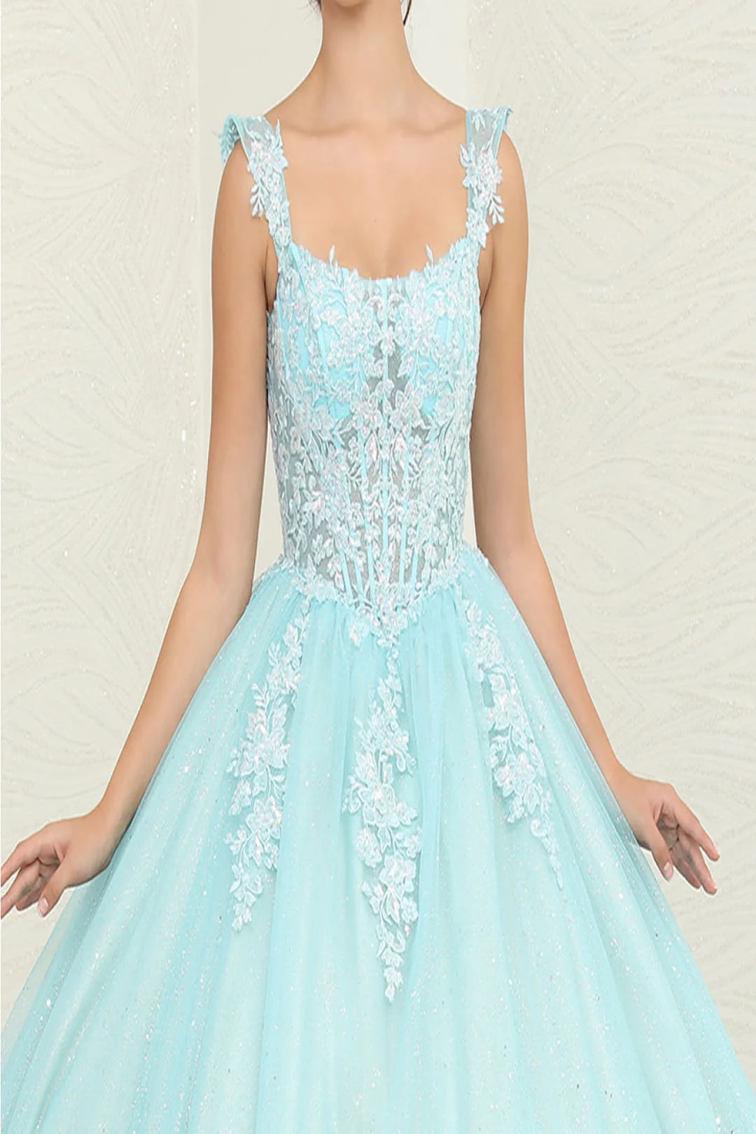 Sweet 16 Birthday Party Dress in Tiffany/ Blue Nude Style LK253 Ball Gown - Image 3