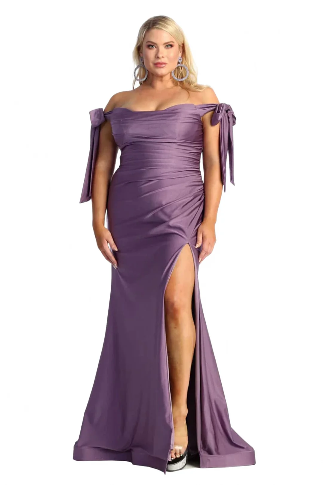 Victorian Lilac Bridesmaid Dresses in Satin and Plus Size Gowns - Image 11