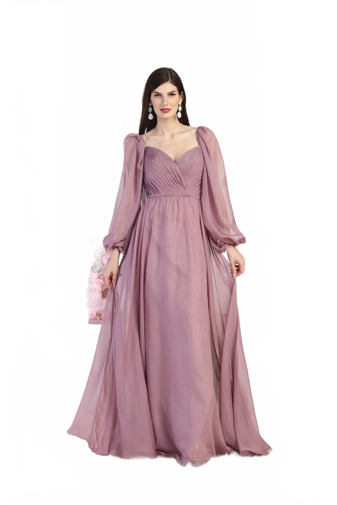 Vintage Dress Style Retro Outfit in Mauve By MQ1990 - Image 5