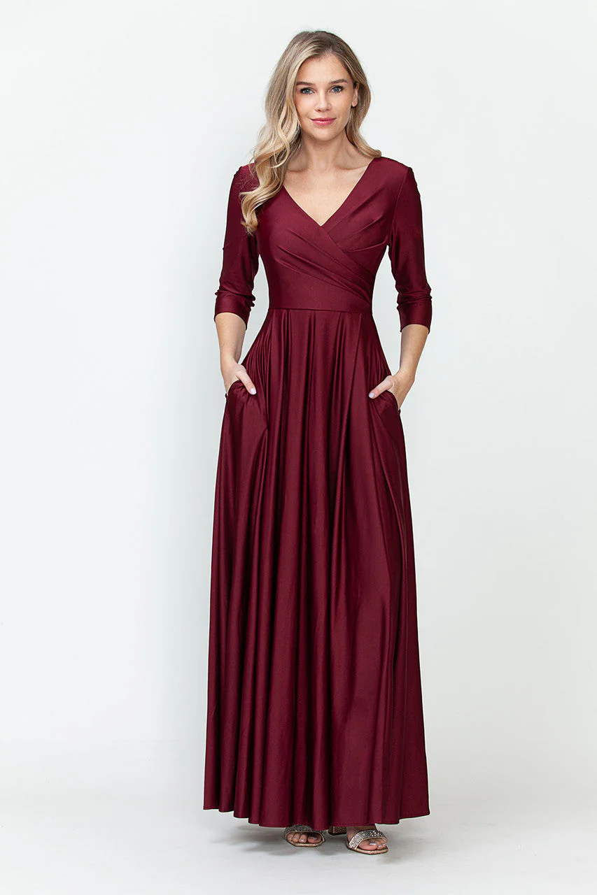 Wholesale Mother of the Bride Dresses 5243 in Burgundy - Image 6