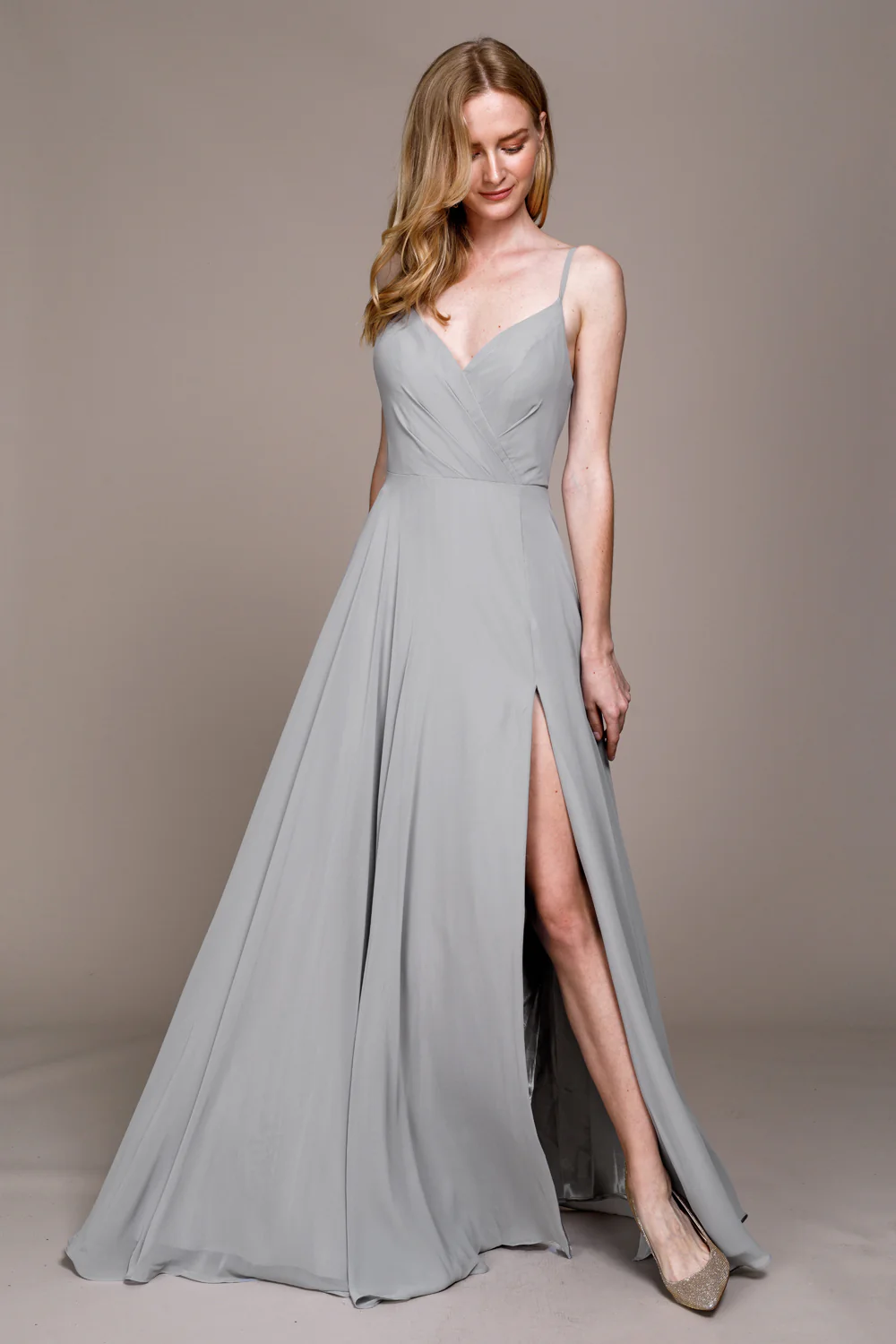 Grey Bridesmaid Dresses-Inexpensive Amelia Couture 477 Straps Prom - Image 10
