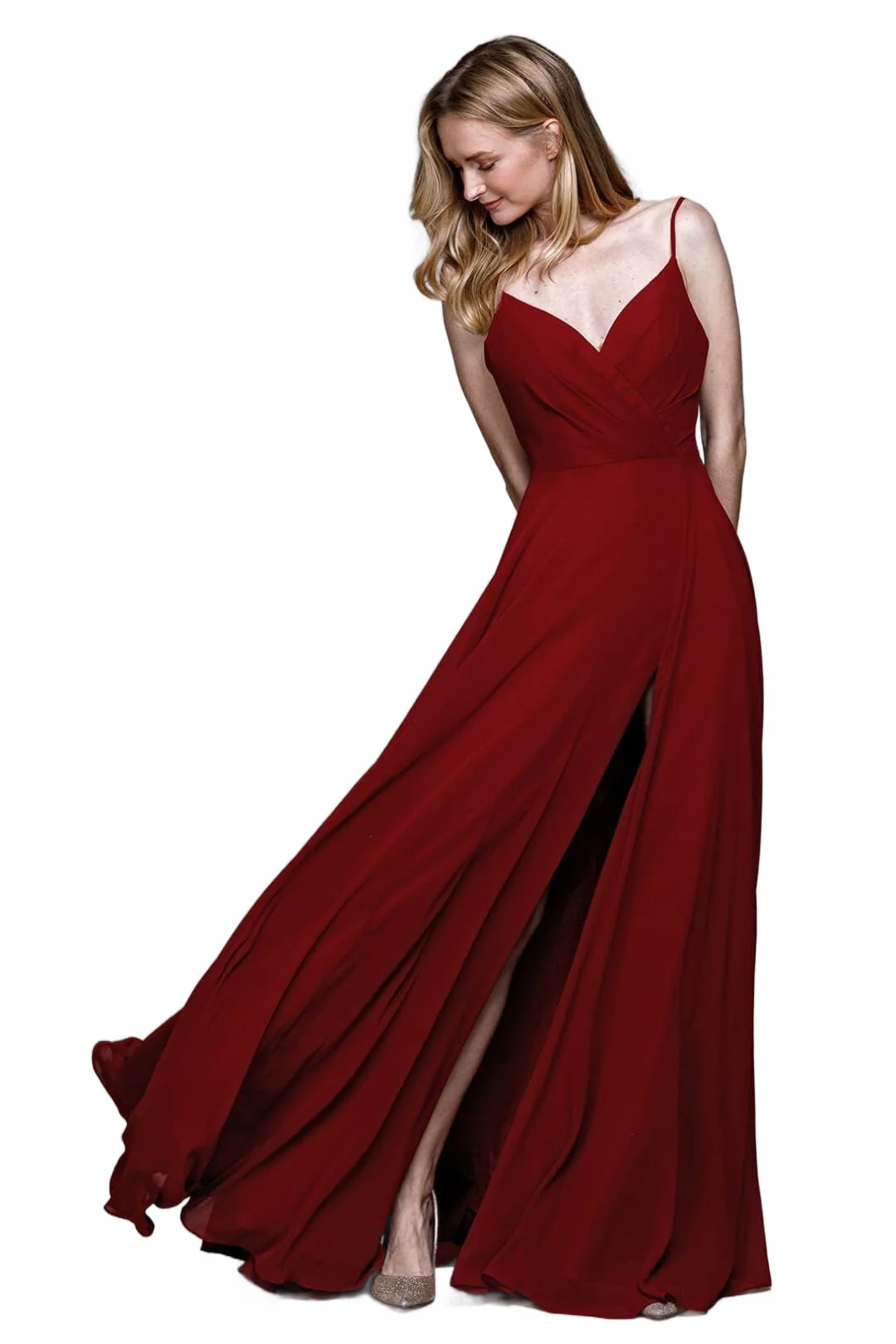 Wine Bridesmaid Dresses-Inexpensive Amelia Couture 477 Straps Prom - Image 16