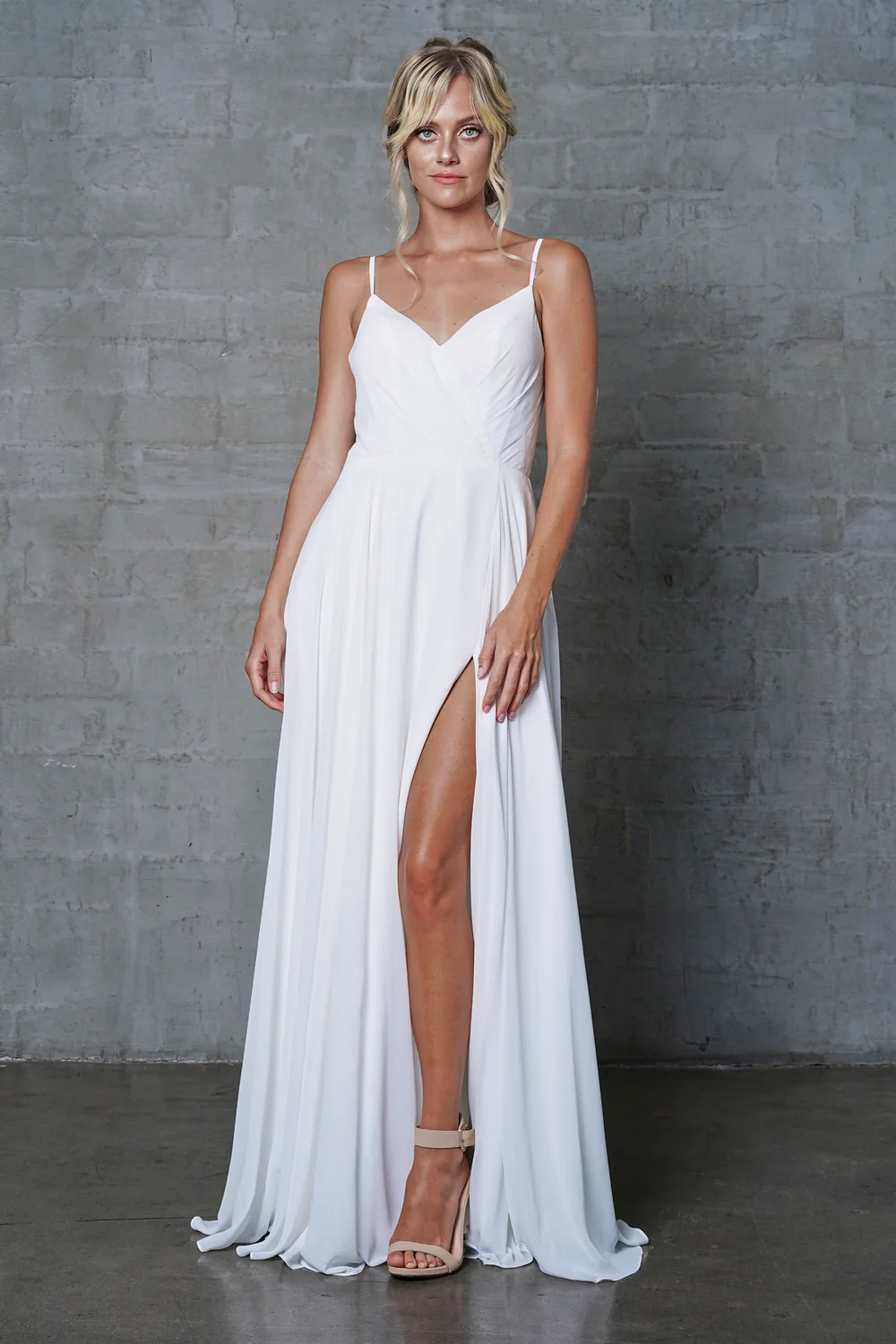 Grey Bridesmaid Dresses-Inexpensive Amelia Couture 477 Straps Prom - Image 3