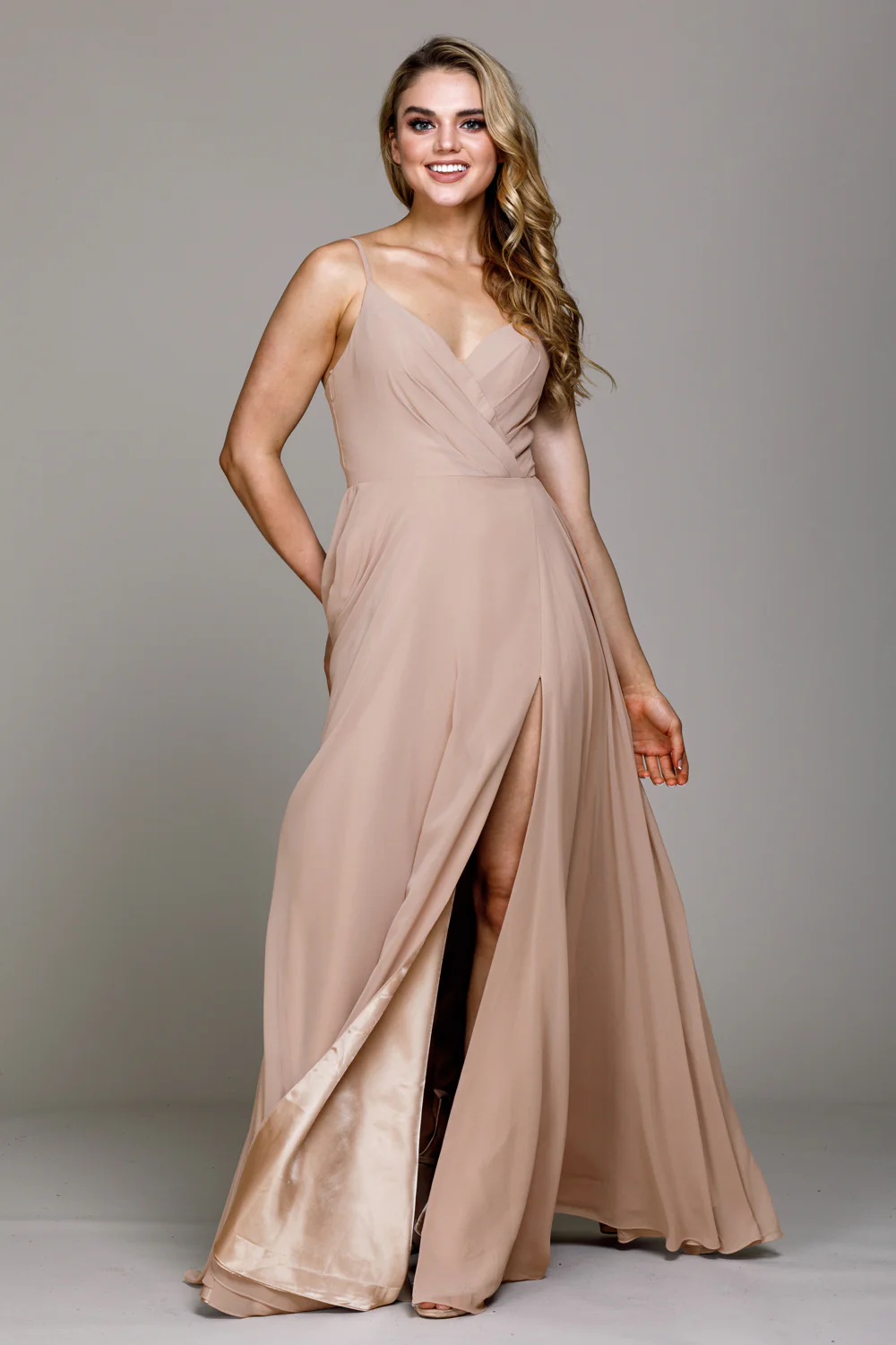 Grey Bridesmaid Dresses-Inexpensive Amelia Couture 477 Straps Prom - Image 6