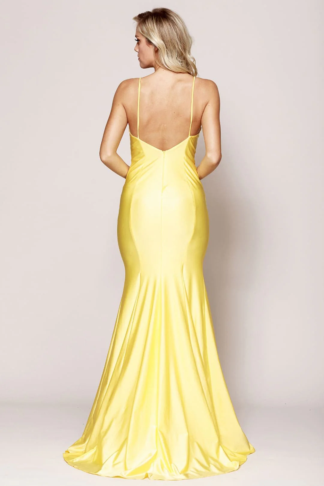 Yellow Bridesmaid Dresses-Inexpensive 386 Deep V-neckline - Image 2