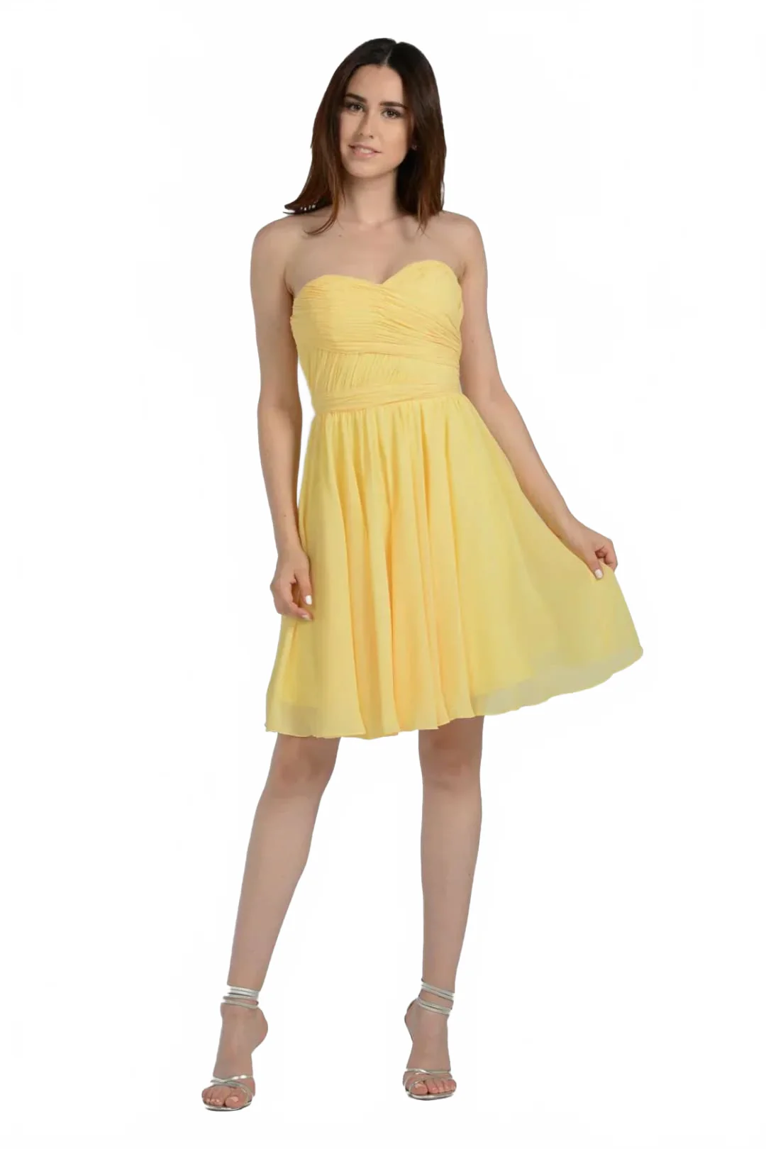 Yellow Bridesmaid Dresses - Inexpensive 6744 Ruched Strapless - Image 3